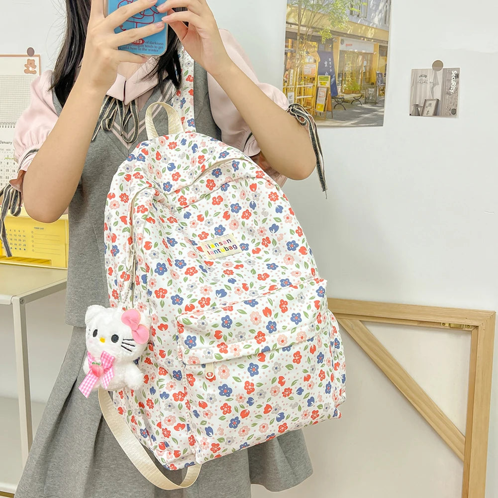 Japanese Floral Backpack – Stylish & Lightweight for Students