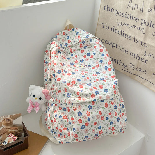 Japanese Floral Backpack – Stylish & Lightweight for Students