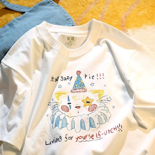 VOLAC Women’s Oversized Anime T-Shirt – Korean Summer Style
